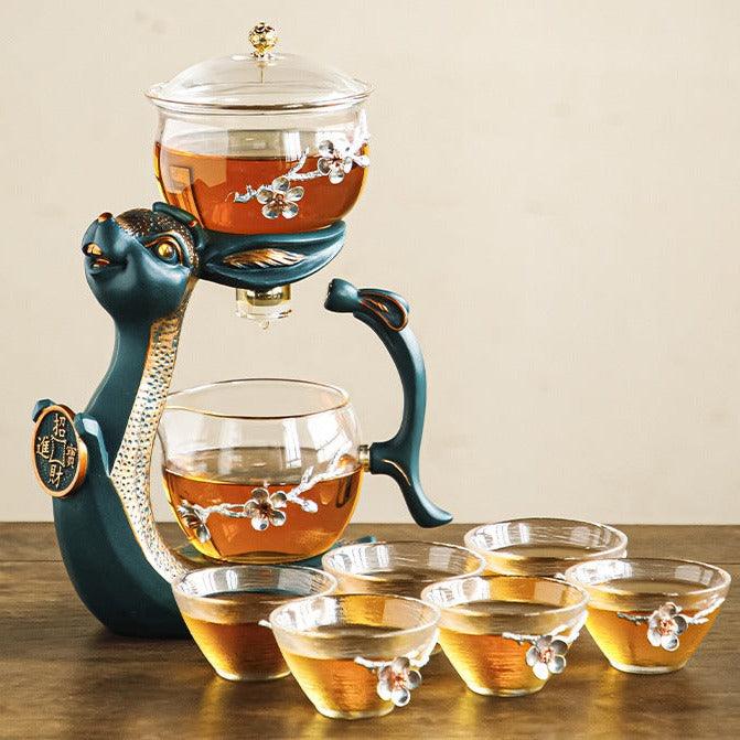 Glass Semi Automatic Tea Set Household Brewing Tea Set